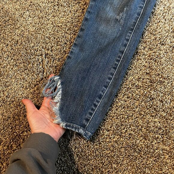 Judy Blue Jeans Womens Size 9 29 Blue JB8821 Skinny distressed Raw hem - Picture 2 of 10